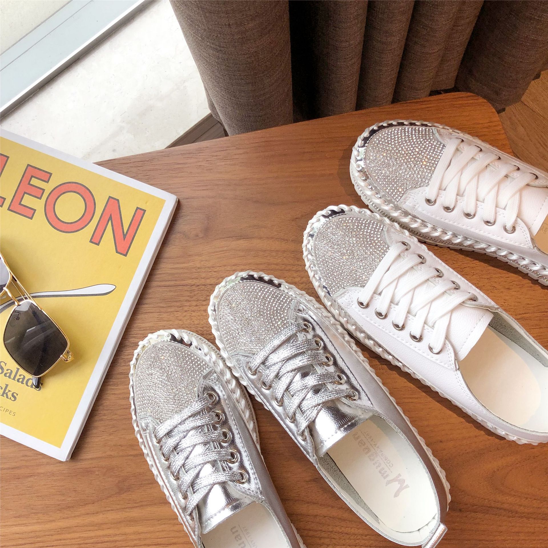 Chaussures décontractées pour femmes, chaussures en cuir, chaussures de travail, baskets en tissu, semelle en caoutchouc, chaussures faciles à nettoyer_voghion.com