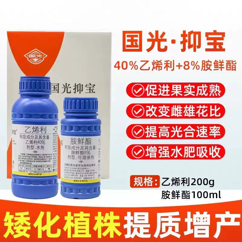 国光抑宝套餐胺鲜酯乙烯利草坪绿篱矮化生长调节剂落花果控旺增产
