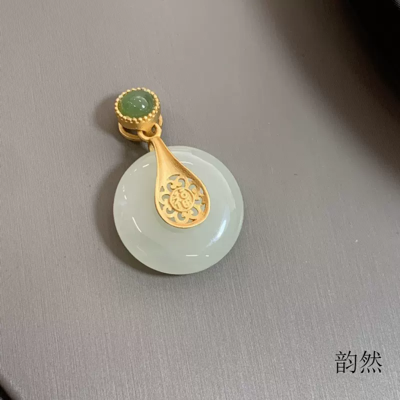 批发实拍S925纯银天然和田玉锦衣玉食项链女高级感小众锁骨链青玉