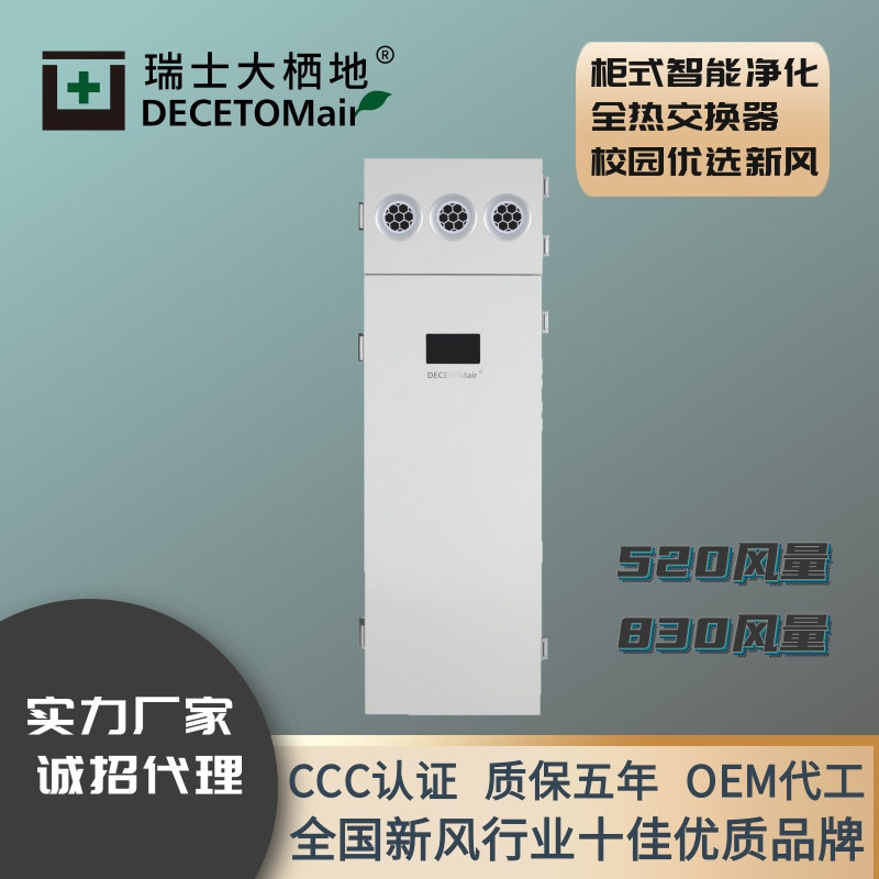 大栖地立式新风机柜式净化系统全屋全热交换器落地厂家直销静音