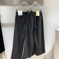 秋冬厚度深灰色花花长裤