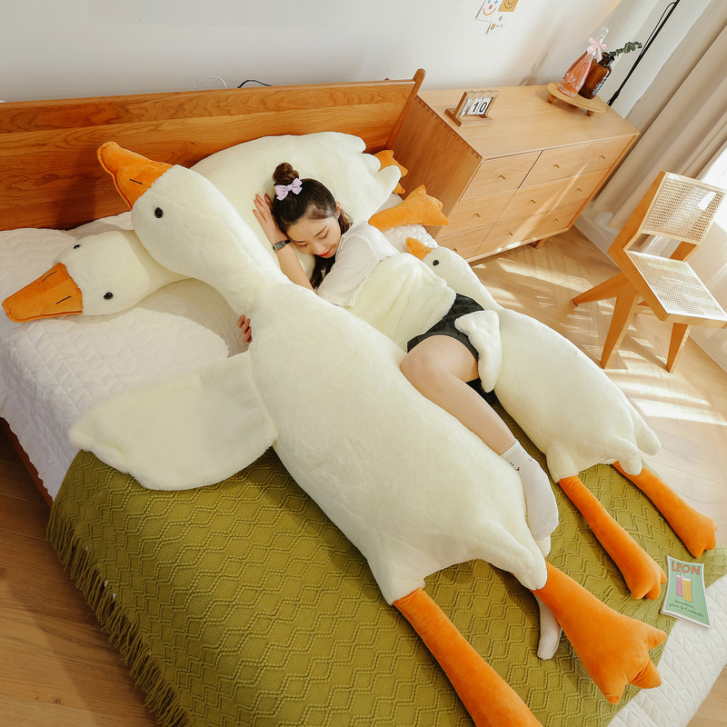 Big White Goose Doll Doll Cross-border Plush Toy Bed Sleeping with Legs Pillow to Soothe Doll Gift Wholesale