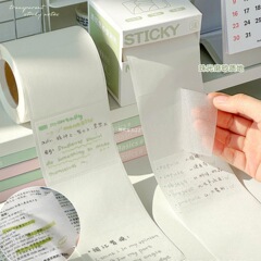 引き出し式完全粘着透明付箋、間違いを書ける、中学生、小学生、オフィス用高見え付箋