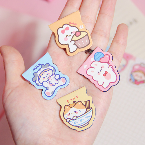 Cute magnetic bookmark creative Korean primary school students cartoon stationery small fresh magnet bookmark paper clip multi-purpose