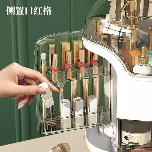 Large Capacity Transparent Cover Storage Box for Cosmetics, Skincare Products, Lipsticks, Brushes, Dustproof Organizer