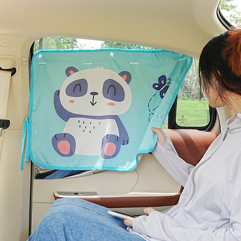 Suction Cup car sunshade cute cartoon car Children sun protection heat insulation sunshade creative side window privacy curtain