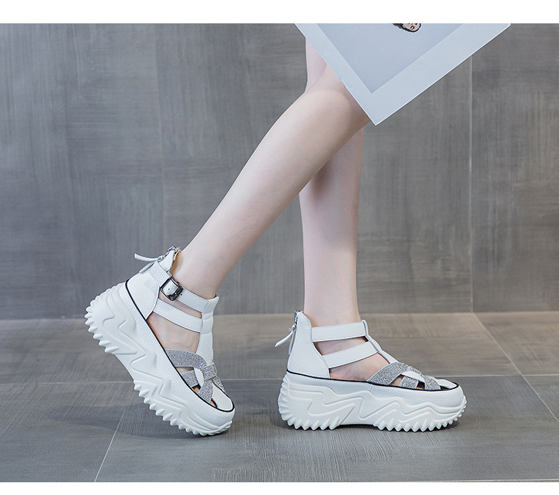 Sandal nữ đế giấu gót mùa hè 2026 khoét lỗ đính đá phong cách La Mã mũi kín — M2333 màu vàng, M2333 màu trắng, M2333 Màu Đỏ, M2333 màu xanh lam chi tiết 19