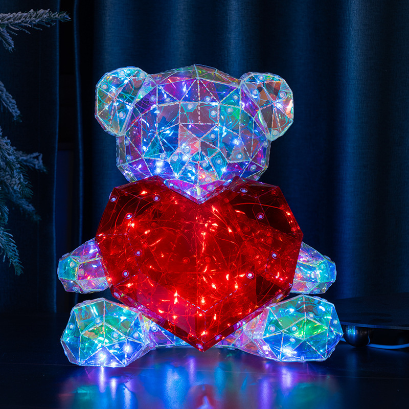 Cross-border Amazon New Bear Creative Night Light Fantasy Luminous Heart-hugging Party Atmosphere Light Graduation Gift