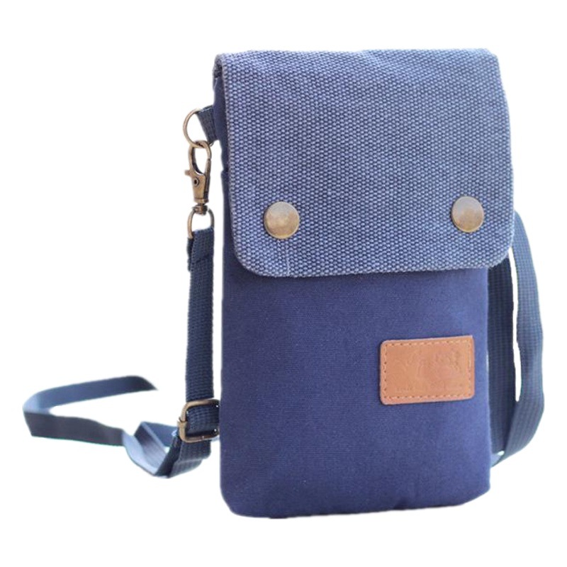 Bolsa de Lona de Color Sólido para Teléfono, de 3 Capas, Estilo Bandolera, Simple, para Mujer, Venta al Por Mayor