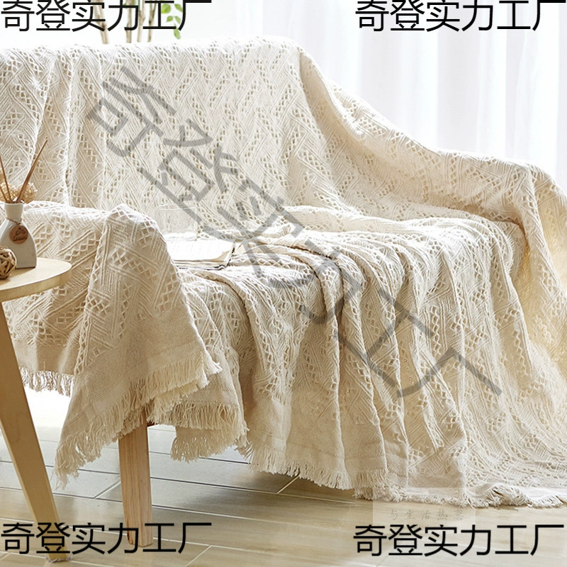 Утолщенное одеяло с двойным сиденьем в европейском стиле, нескользящий чехол, одеяло, пасторальное диванное полотенце, полное покрытие, пылезащитный чехол с кисточками, простой