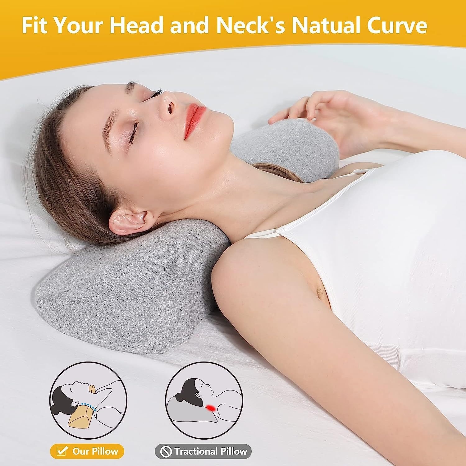Cross-Border Unisex Cervical Spine Pillow Slow Rebound Memory Foam Neck Support Pillow Spine Correction Supine Sleep Aid Single Pillow