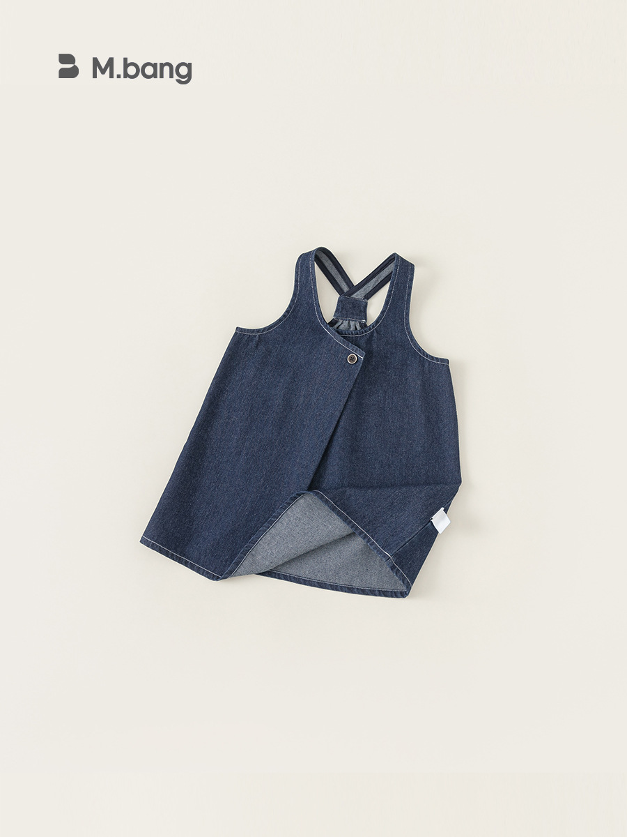 Yoobao ropa infantil de niña vaquero vestido de cinturón de otoño nuevo chaleco de bebé de color sólido vestido de otoño vestido infantil