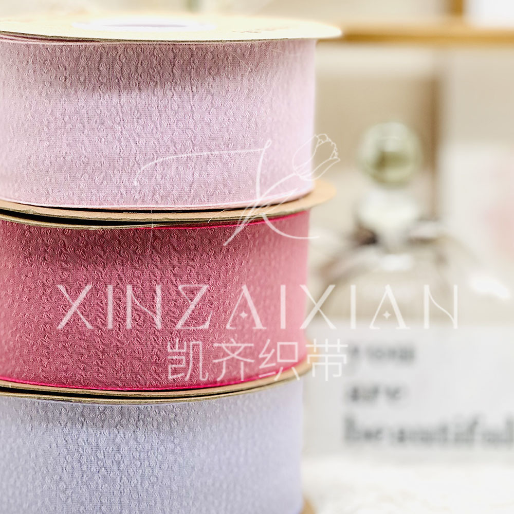 Color claro de alto nivel Jacquard nieve hilo decoración nieve hilo cinta cinta de seda regalo de embalaje floral cinta de cabello