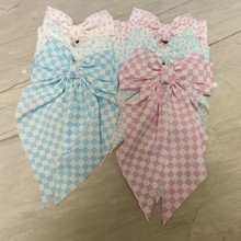 跨境新款发夹法式小香风蝴蝶结甜美发饰布艺蝴蝶结长飘带女弹簧夹
