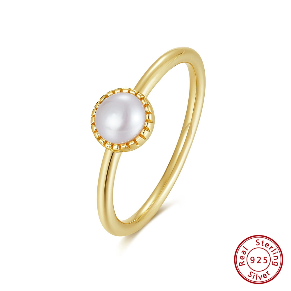 Ring from pearl, brand dye, wholesale, silver 925 sample, European style, french style, internet celebrity