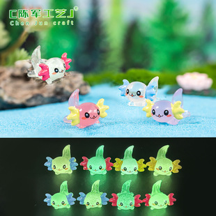 Micro-Landscape Ornaments, Luminous Hexagonal Dragon Ornaments, Fish Tank, Moss Landscaping, Resin Crafts, Desktop Ornaments
