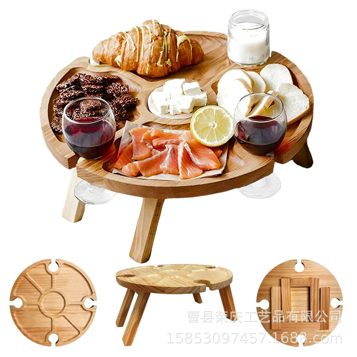 Деревянные складные столы для пикника с разделением бокалы столы для пикника для кемпинга для вечеринок путешествия бамбуковые сырные доски