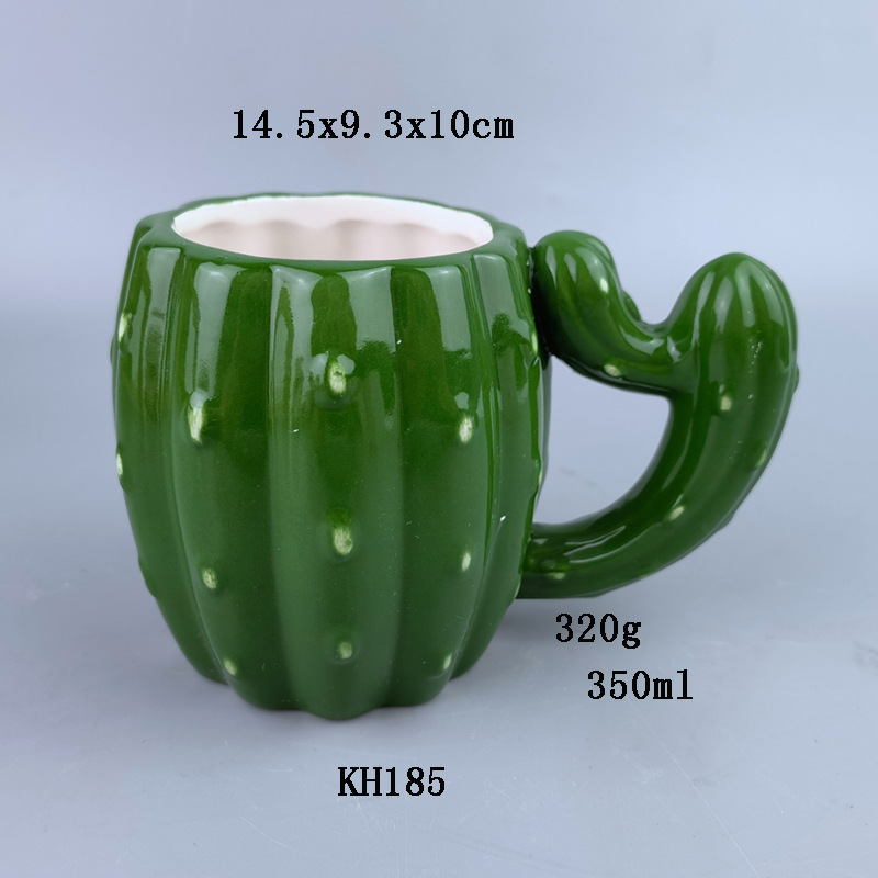 Taza de cerámica cactus taza de café cactus verde Taza de cerámica exportación transfronteriza Venta caliente pareja par taza
