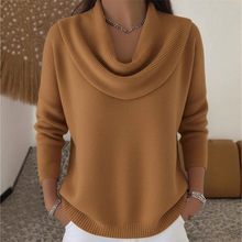 2025跨境外贸女装独立站亚马逊速卖通秋冬季新款纯色长袖女士毛衣