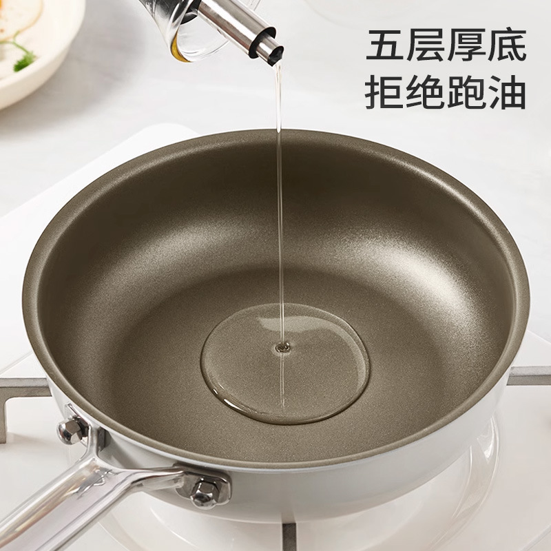 新款家用煎炒锅0氟钛陶瓷煎锅厨房煎蛋平底锅通用炉灶炒锅批发|undefined