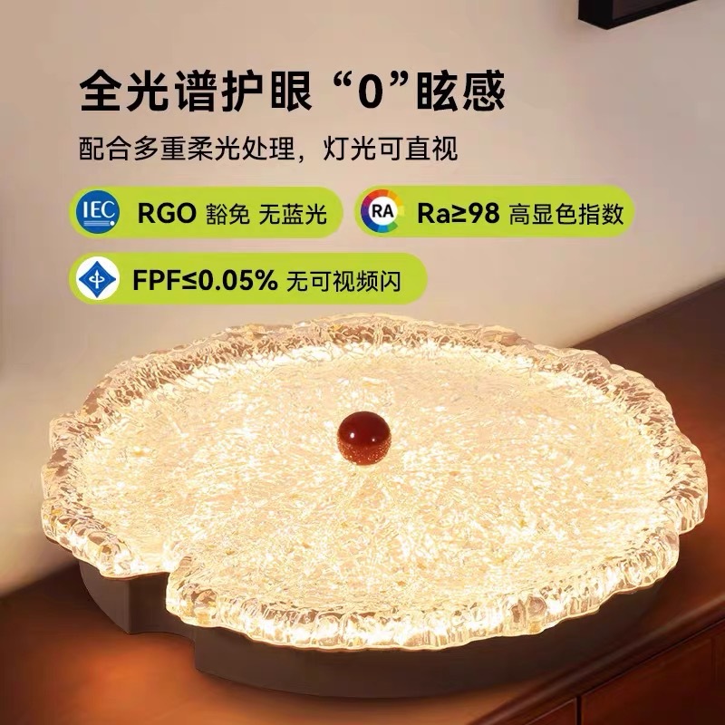 Lámpara de techo de dormitorio francés de hoja de loto de hoja de oro