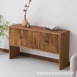 中式老榆木餐边柜家用客厅茶具茶叶收纳柜玄关置物柜民宿风化边柜