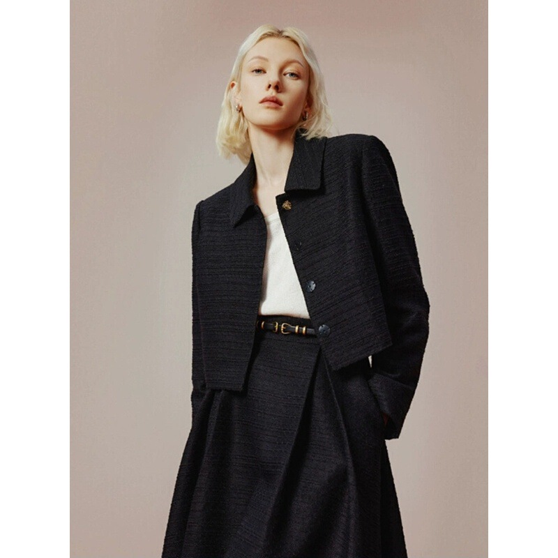 Lang Series Basic Wardrobe Chic Textured Elegant Top 2026 Spring New High-End Short Jacket Lang Series Basic Wardrobe Chic Textured Elegant Top 2026 Spring New High-End Short Jacket