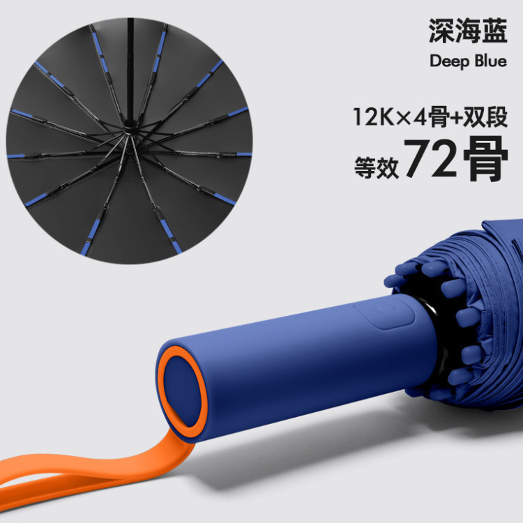 Azul marino profundo (72 hueso vinil paraguas automático)