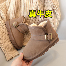 儿童防滑雪地靴男童鞋冬季棉鞋防滑男童靴子童鞋女鞋童加绒雪地棉