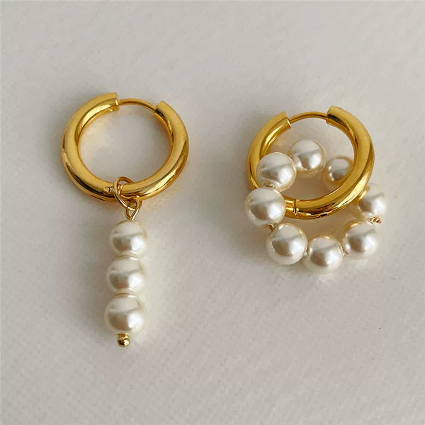 Cross-border foreign trade wholesale Europe and the United States retro fashion Joker geometric pearl earrings high sense earrings jewelry