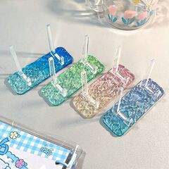 水の波のバーのトーの谷の美しいアクリルの透明な小型の収納の展示棚の四角形の単一の谷子は札を立てて支えます。