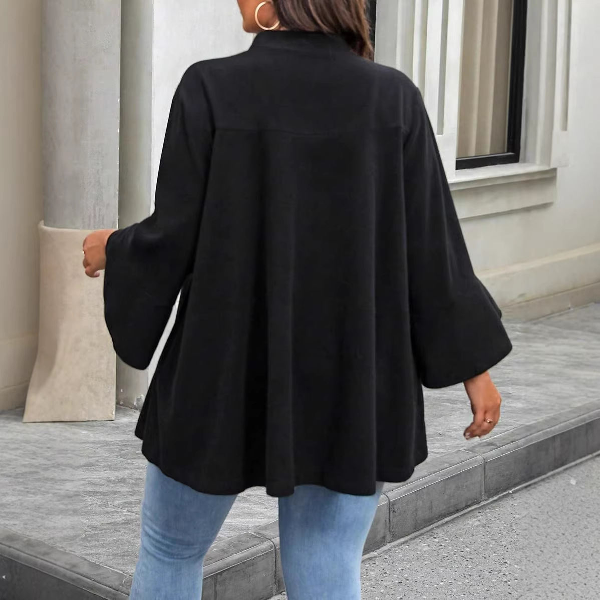 Oversized Woolen Jacket For Women Loose Fitting Casual Coat Style_voghion.com