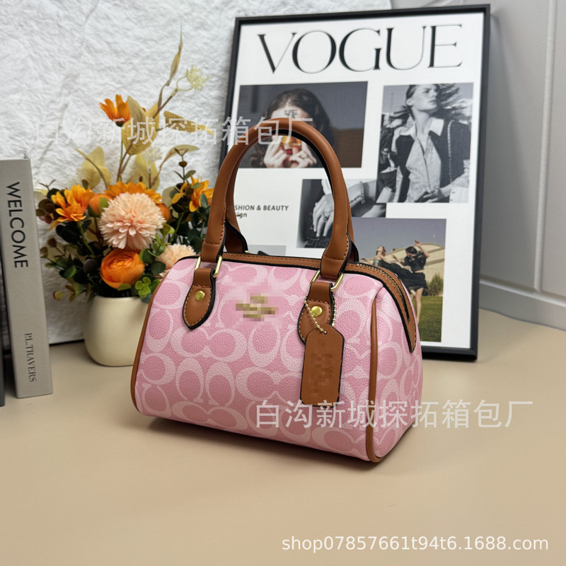 Coach High-Quality New Pink Series Hobo Bag, Underarm Bag, Boston Pillow Bag, Fortune Bucket Bag, Tote Bag