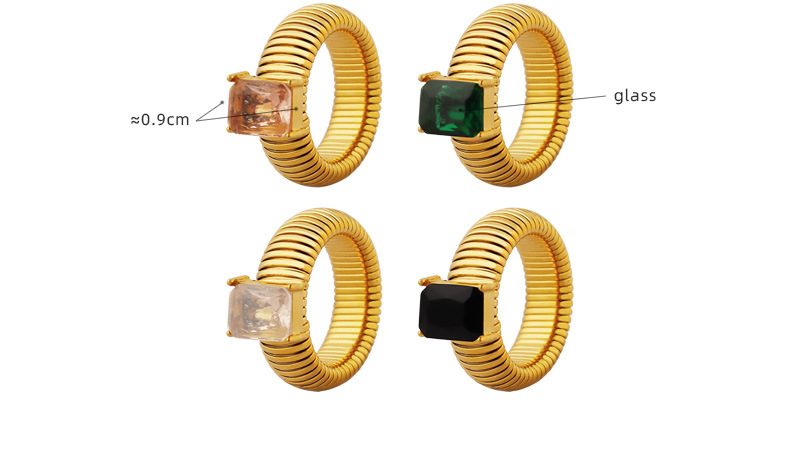 PVD Coated Gold Plating Process PVD Coated Real Gold Plated 18K Gold Geometric 304 Stainless Steel Retro Waterproof Non Tarnish Rings