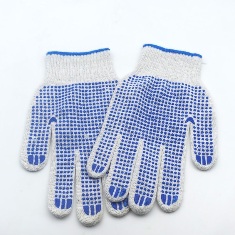 Guantes de algodón con lunares azules grandes para pantalla de lámpara, 500g.