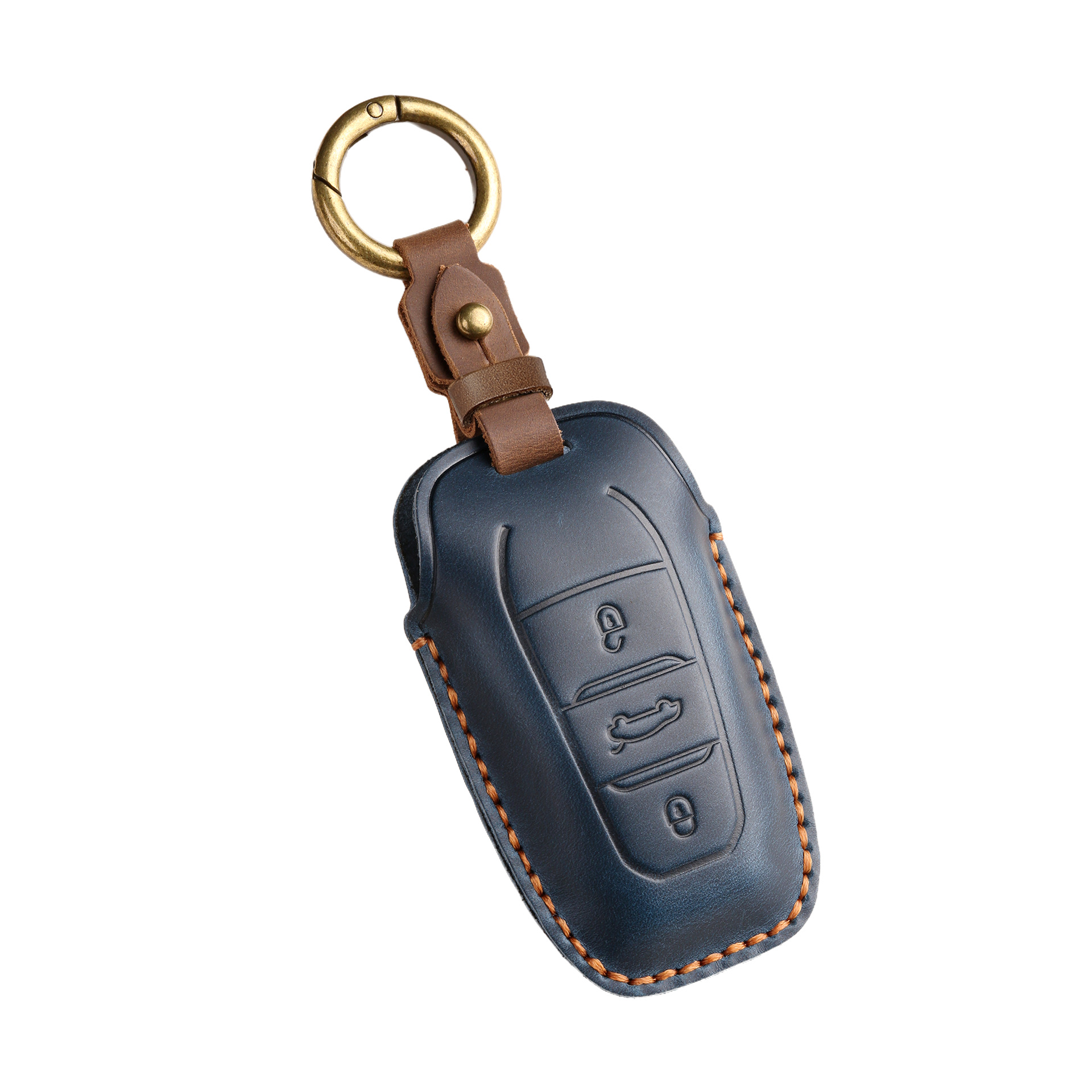 Retro Key Cover Suitable for Dongfeng Peugeot 5008 Key Cover Citroen Car Leather Key Case Buckle