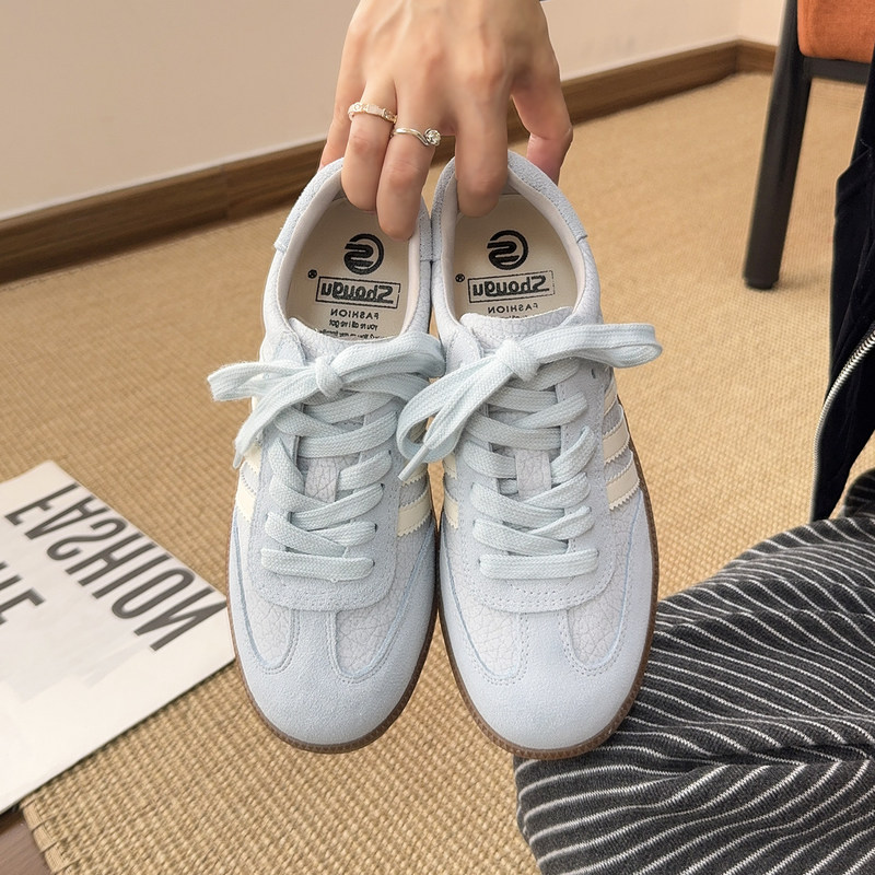 Shougu Super Stylish Classic Versatile German Training Shoes for Women 2026 Spring Model Genuine Leather Soft Sole Casual Super Popular Student Sneakers