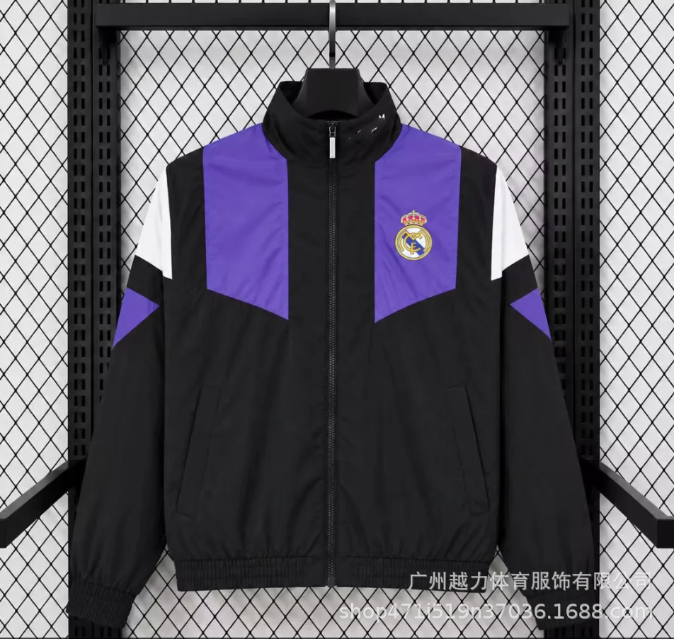 Chaqueta Bordada retro de manga larga y gruesa Manchester United Barcelona Inglaterra Brasil Real Madrid Liverpool image 64