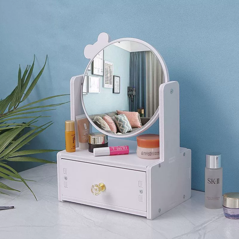 Творческий настольный макияж зеркало настольный портативный вращающийся HD мультфильм принцесса большая студенческая комната зеркало