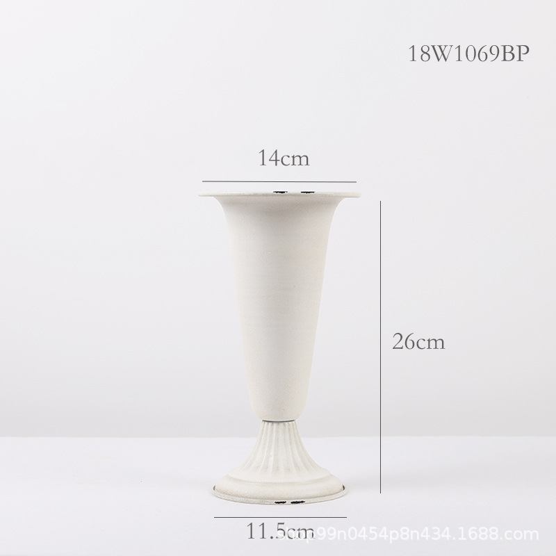 Vintage blanco vintage florero estilo europeo florero boda banquete Hotel decoración del hogar tienda de flores floral