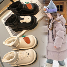 女童棉靴2025冬季新款洋气卡通兔子儿童雪地靴时尚加绒宝宝休闲靴