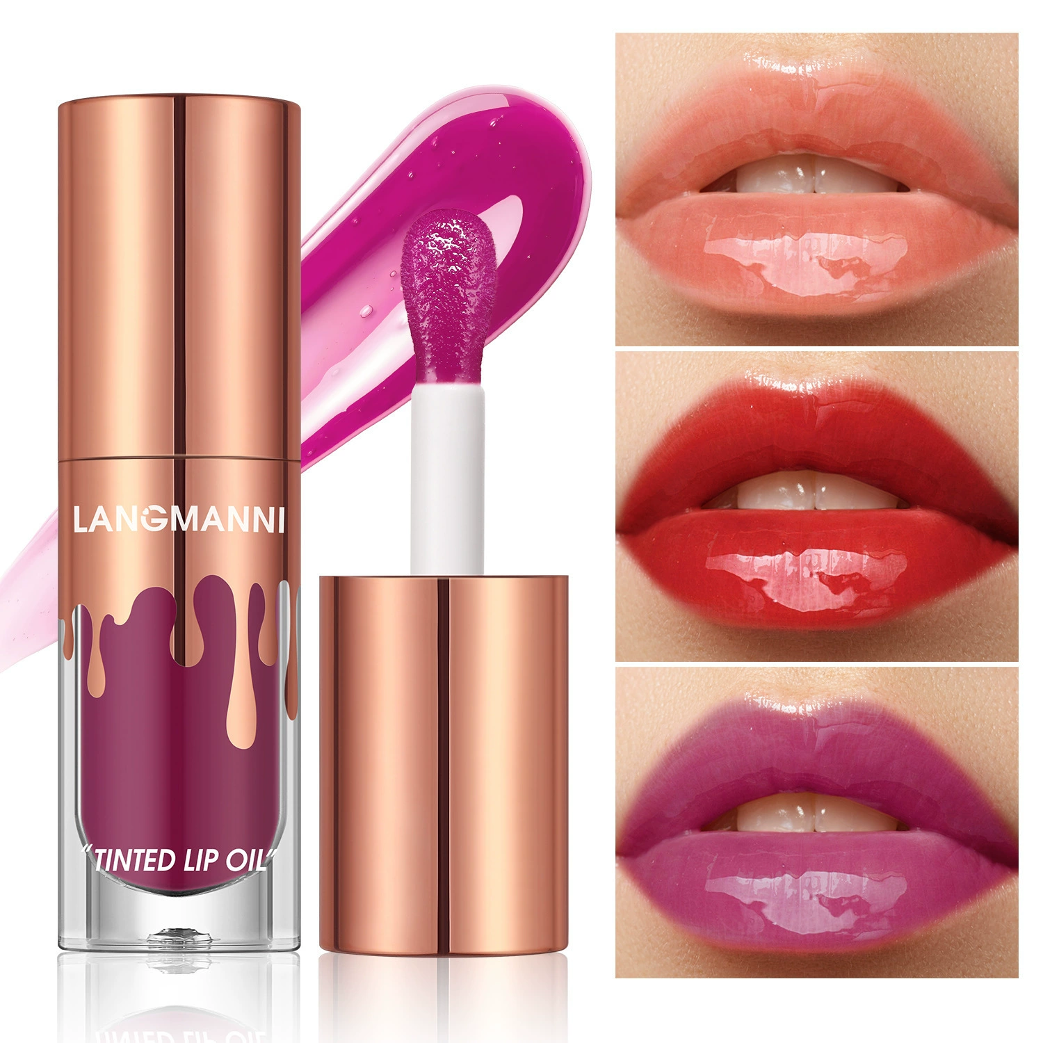 LANGMANNI Цветное масло для губ, помада- Oil Lip Lip Oil, единичный набор