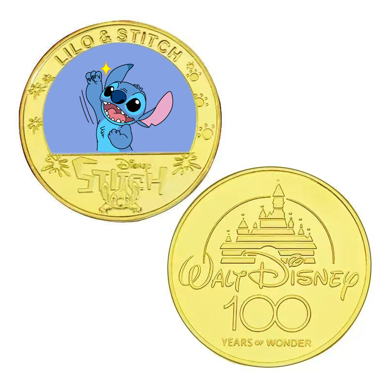 Cinco monedas conmemorativas de Starbaby, monedas de anime, monedas conmemorativas de Stitch, colecciones de regalos de monedas conmemorativas de Stitch
