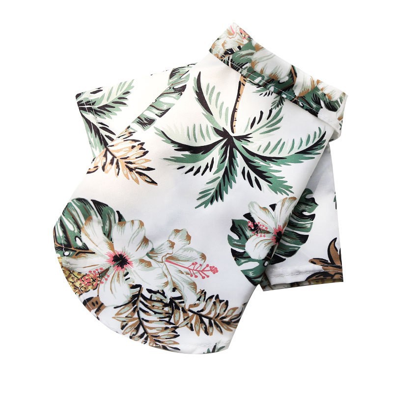 Ropa para mascotas al por mayor del fabricante, camisas hawaianas estampadas de primavera y verano, ropa para perros y gatos pequeños y medianos