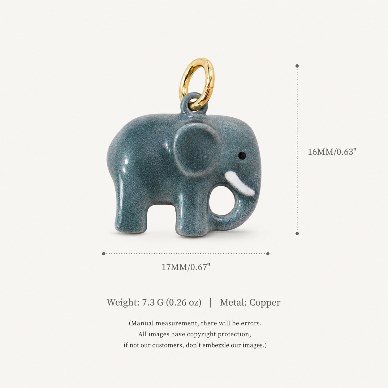 Elefantes de plátano de Europa y Estados Unidos explotadores transfronterizos spot animal mundo pequeño pez panda cachorro mariposa adornos de cobre lindos collar DIY