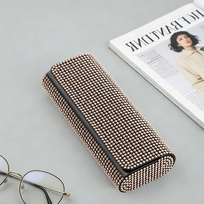 Sun visor rearview mirror – Myopia Glasses Storage Box Wholesale - hotfix-rhinestone-double-oval-eyeglass-case-champagne-rhinestones