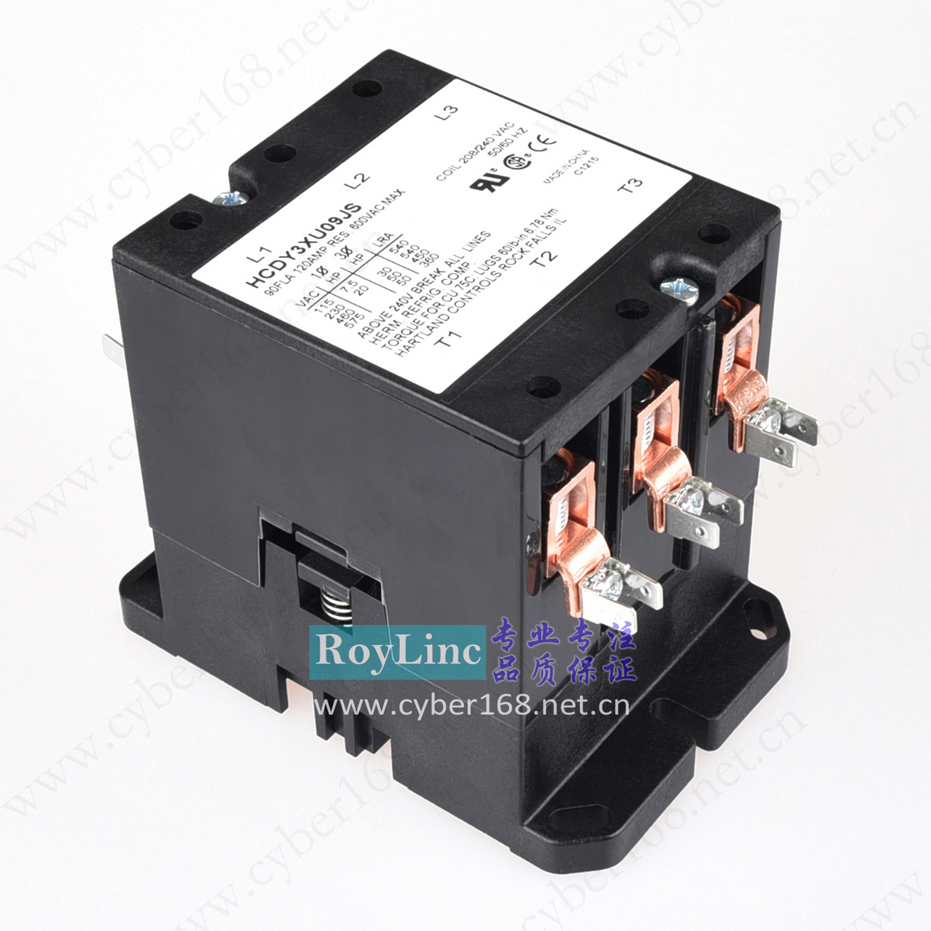 208V-240V HCDY3XU09JS 75A 90A 锅炉 UL CSA美式三相交流接触器