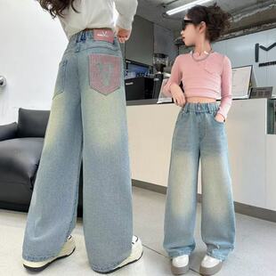 Jeans Summer Wear 2025 New Trendy Girls Loose Casual Pants Medium and Large Children's Pants Fashionable Jeans