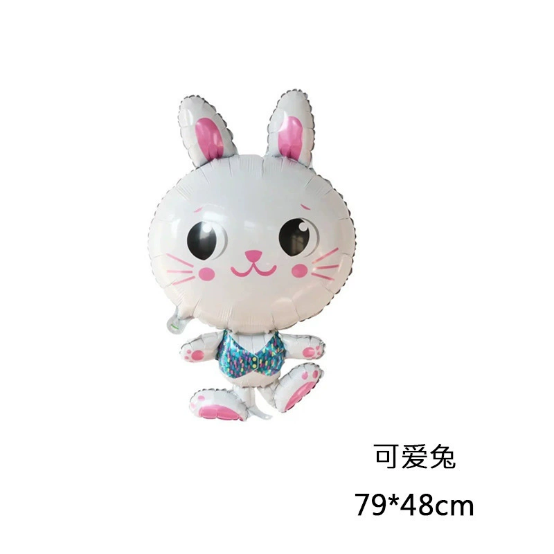 Украшение для пасхальной вечеринки: надпись Happy Easter, курица, яйцо, кролик, баннер, алюминиевая фольга для шаров