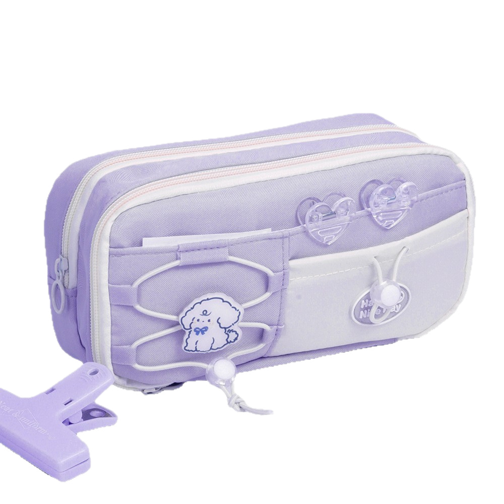 Hermosa bolsa de lápiz multicapa de gran capacidad, caja de papelería de alta capacidad, caja de lápiz para estudiantes de primaria y media